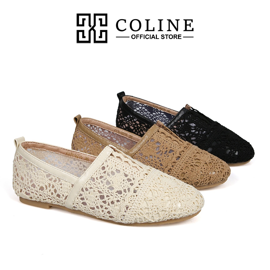 COLINE CLN-9235 Flatshoes Brokat Wanita /Sepatu Slip On Wanita #C1250