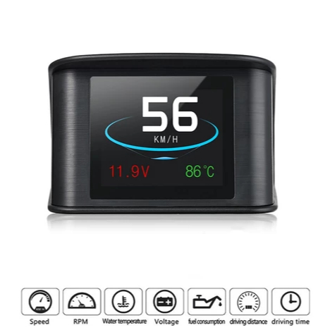 HUD OBD2 Mobil Tampilan Kecepatan HUD Mobil OBD2 On-board P10 - Black