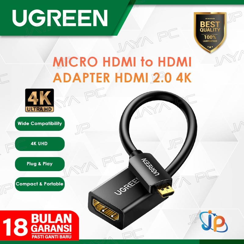 UGreen 20134 Micro HDMI to HDMI Adapter Male to Female 2.0 4K