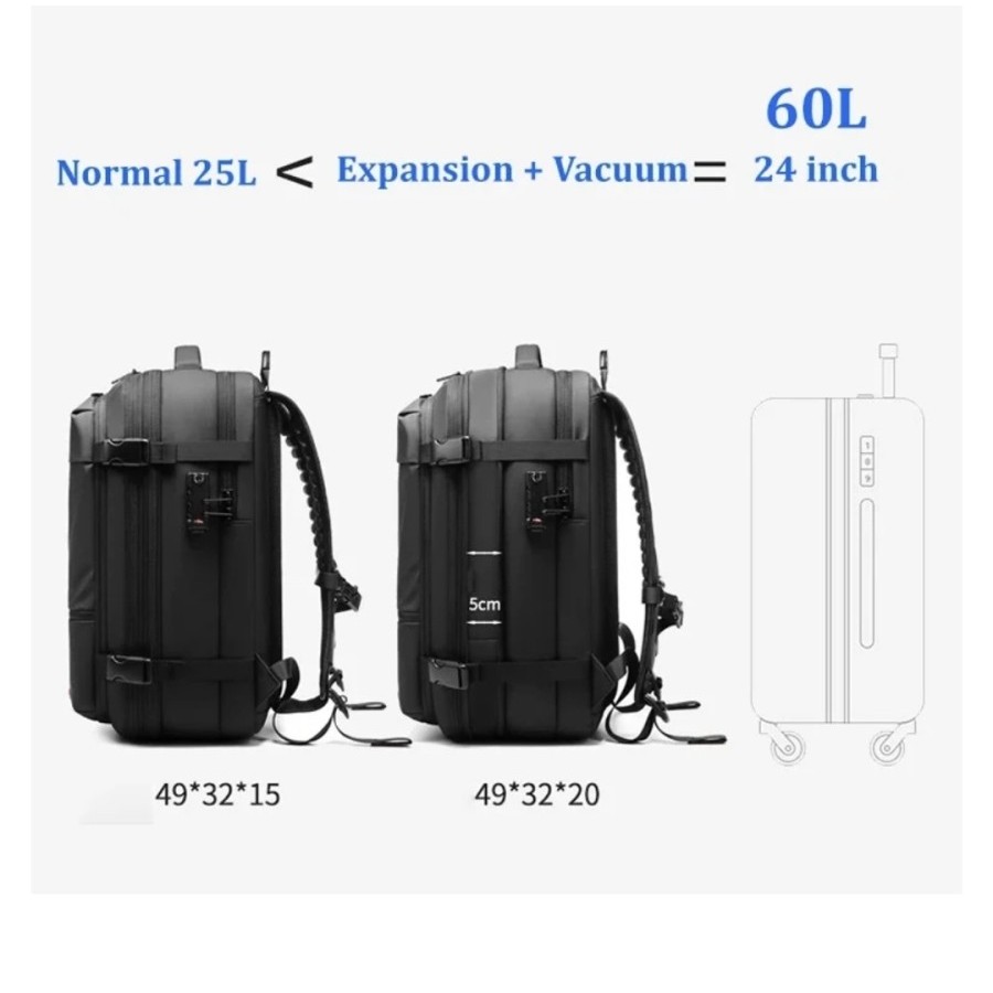 MH - Airback backpack vacuum laptop bag travel tas vacuum 7757