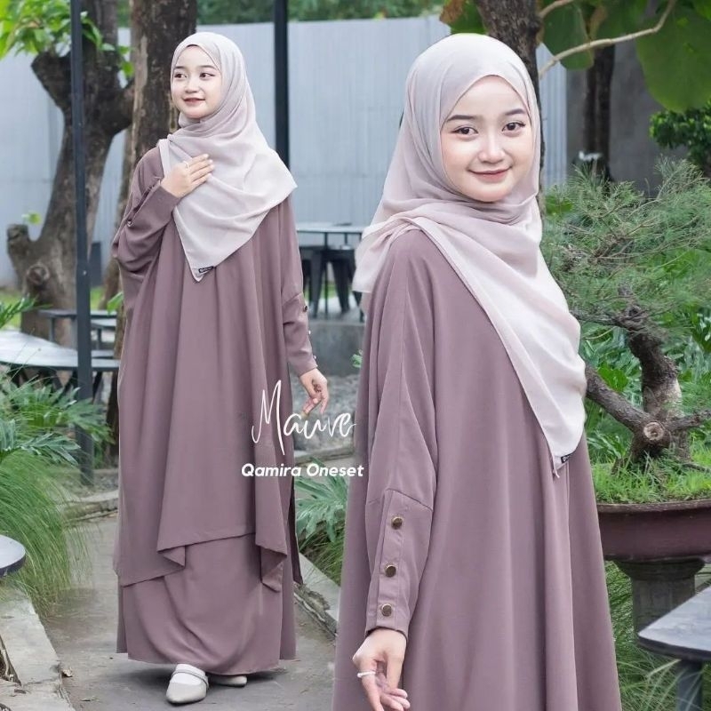 RB Setelan Rok Anak Tanggung 10-15 Tahun Perempuan Crinkle Airflow Atasan Long Tunik Model Batwing
