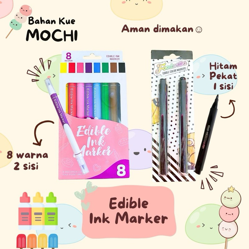 

Edible Pen / Edible Marker / Pewarna makanan / Pewarna Makanan Spidol / Deco Pen / Pena Dekorasi / Edible Ink Marker / Pewarna Kue