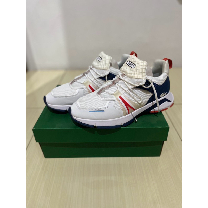 Sepatu Pria Putih/White - LACOSTE ORIGINAL, PRELOVED (PEMAKAIAN 1x) FREE PAPERBAG
