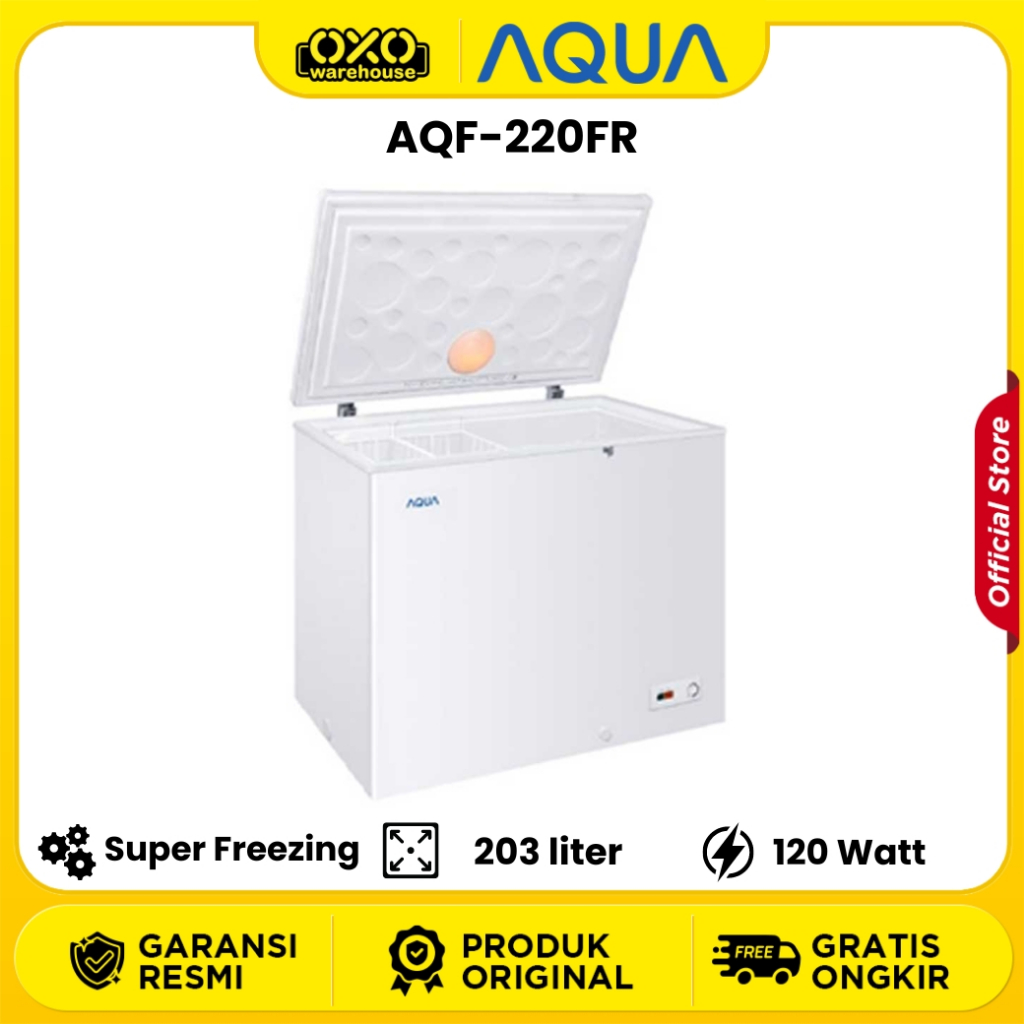 AQUA Chest Freezer AQF-220FR 203 Liter Low Watt Garansi Resmi