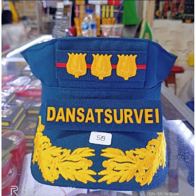 Topi Pet PDH Okinawa AL + Pangkat Dan Nama Logam Timbul