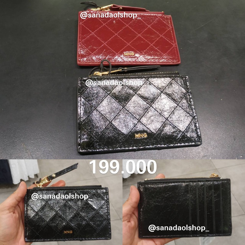 END YEAR SALE  CardHolder MANGO Croc Effect Card Holder Knot Saffiano Effect Coin Purse Tempat coin