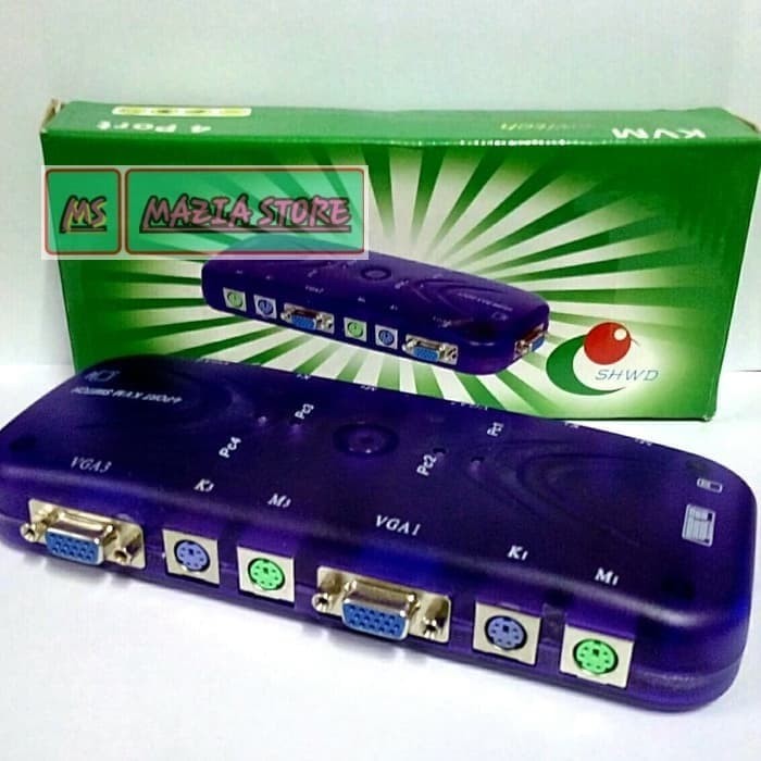 KVM Switch 4 Port/ Pembagi 4PC menjadi 1 Monitor