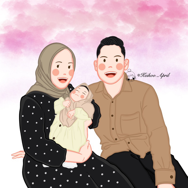Jasa Ilustrasi Digital / Ilustrasi Keluarga