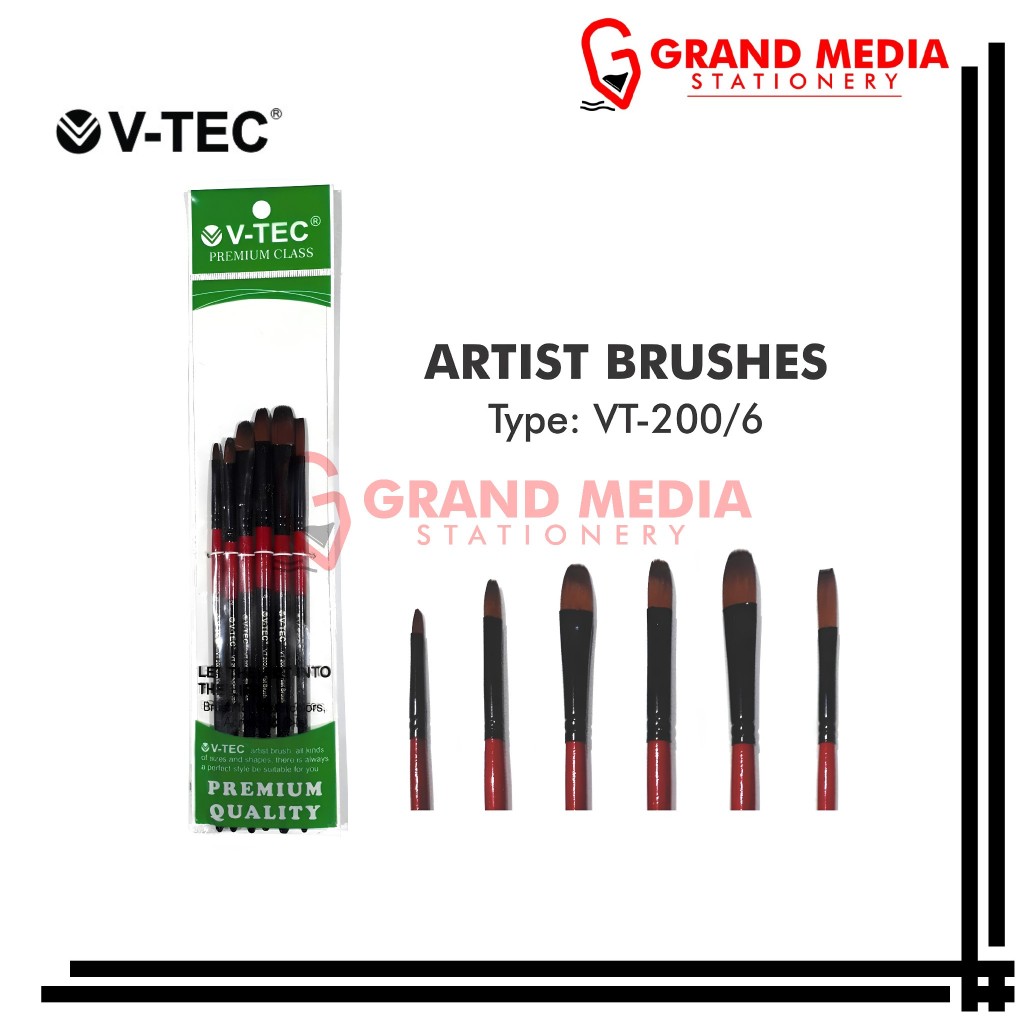 

[GRAND MEDIA] KUAS CAT AIR / CAT MINYAK / BRUSH / LUKIS / ACRYLIC / V-TEC VT-200/6