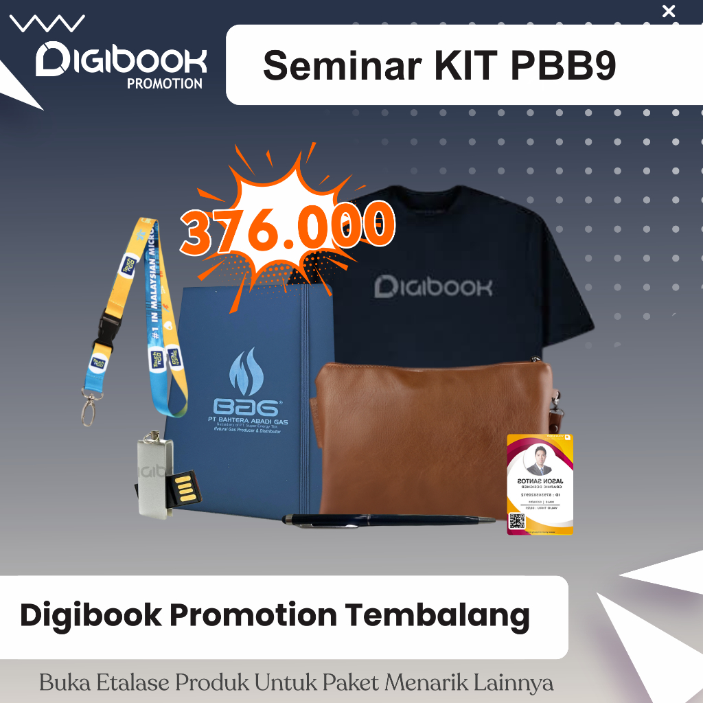 

Notebook Kulit Karet, Flashdisk Besi, Paket Idcard, Pouch Kulit, Pulpen Besi | Paket Seminar Kit Isi 6 | PBB9