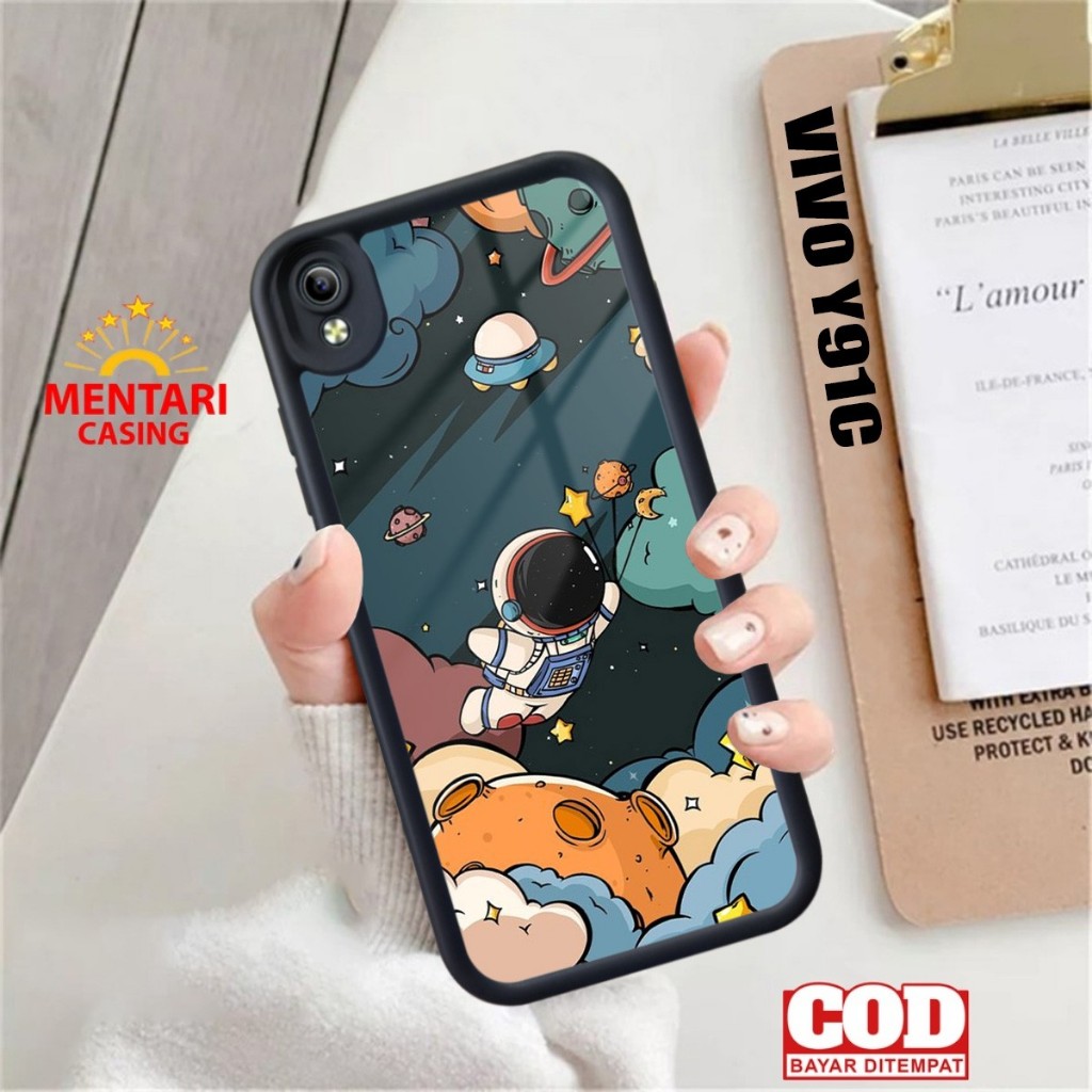 Casing Vivo Y91C Astronot Cute Terbaru Case Vivo Y91C Terlaris Hardcase Softcase Glossy Termurah