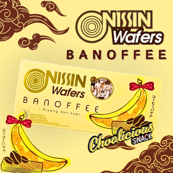 

NISSIN Wafers BANOFFEE Banana Coffee Rasa Pisang dan Kopi Snack Makanan Ringan @137 gram