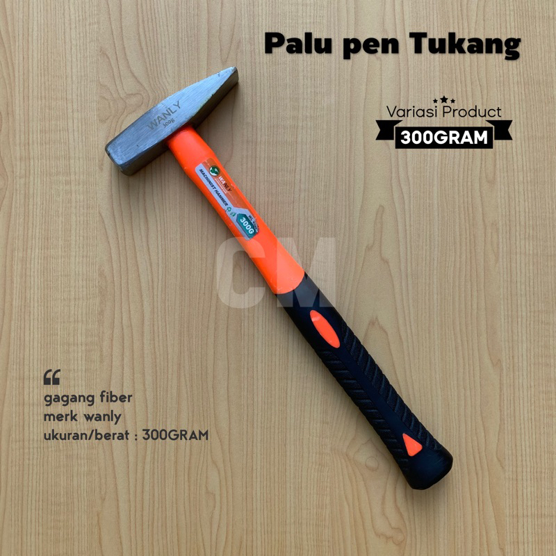 [BISA COD] PALU TUKANG 300 GRAM GAGANG FIBER PALU PEN TUKANG WANLY