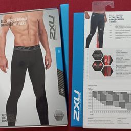 Original 2XU MEN Reflect Compression Tights Black Silver Reflective