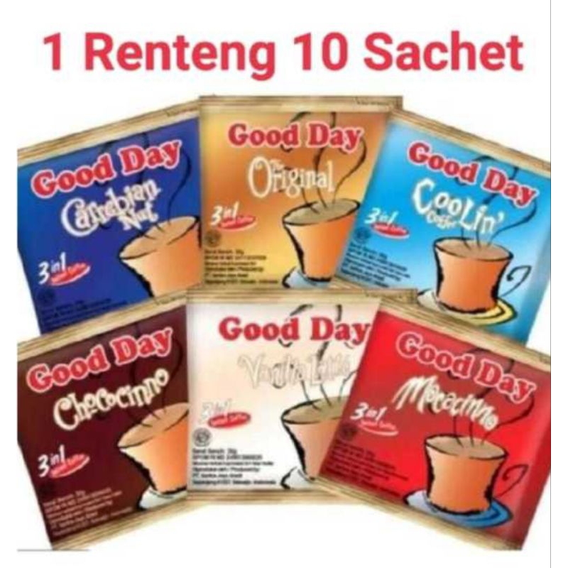 

kopi Good day aneka rasa 1 renceng isi 10 pcs