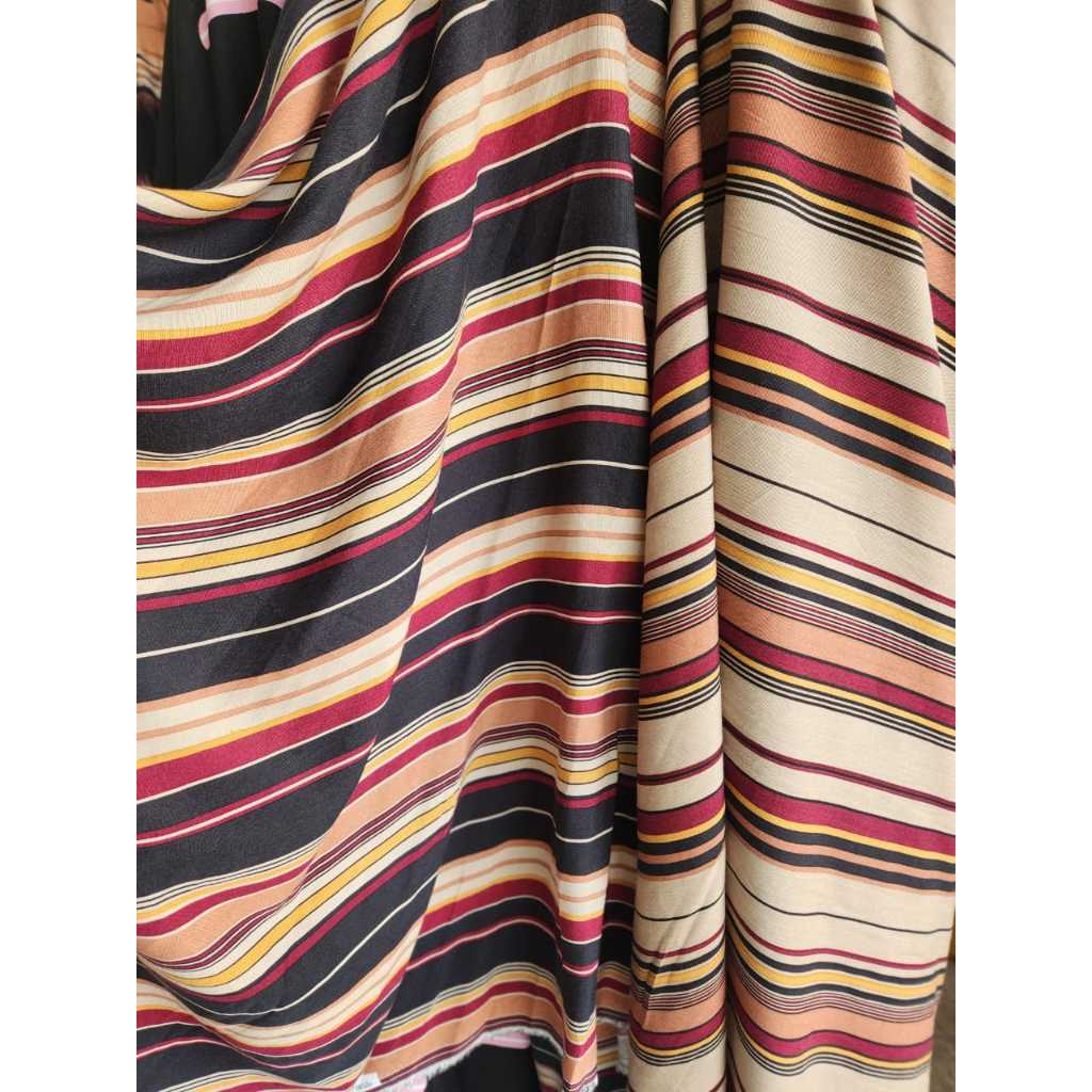 kain katun rayon viscose motif salur besar kecil terbaru best seller