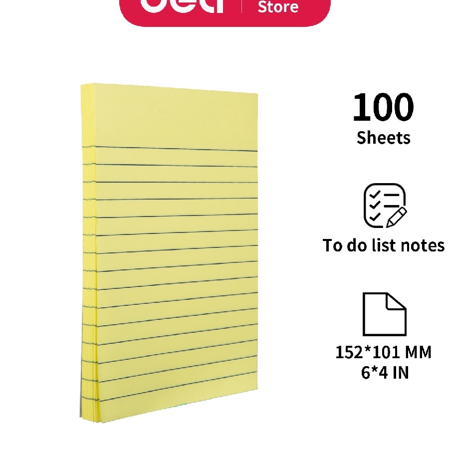 

BERLIPAT GANDA Deli Notes to do list 152x11mm 1 Sheets perekat kuat tahan lama warna neon eye catching EA752