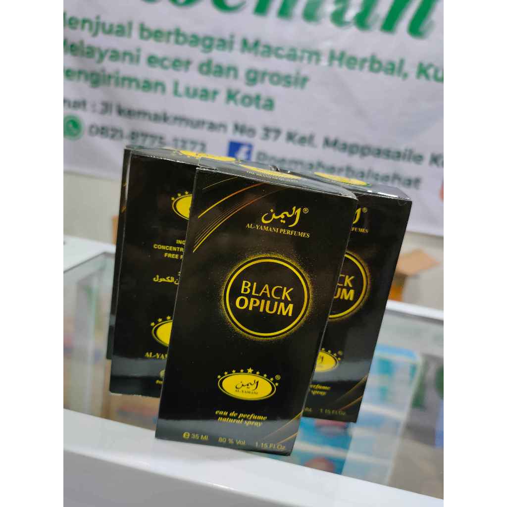 Parfum Spray AL Yamani Black Opium 35 ml asli original