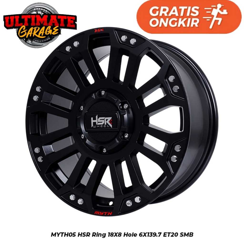 Velg HSR Ring 18 Cocok Buat Pajero Dmux Full Black Gratis Ongkir