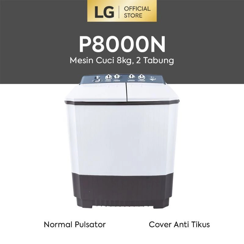 MESIN CUCI LG 8 KG P8000N 2 TABUNG 8KG DUA TABUNG