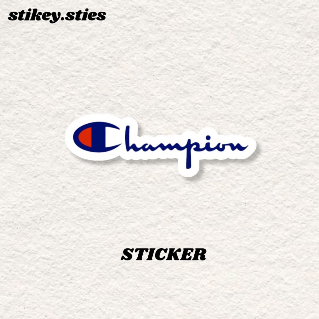 

STICKER CHAMPION AESTHETIC BRAND ANTI AIR VINYL / STIKER HELM LAPTOP HP MOTOR TUMBLR TAS KOPER