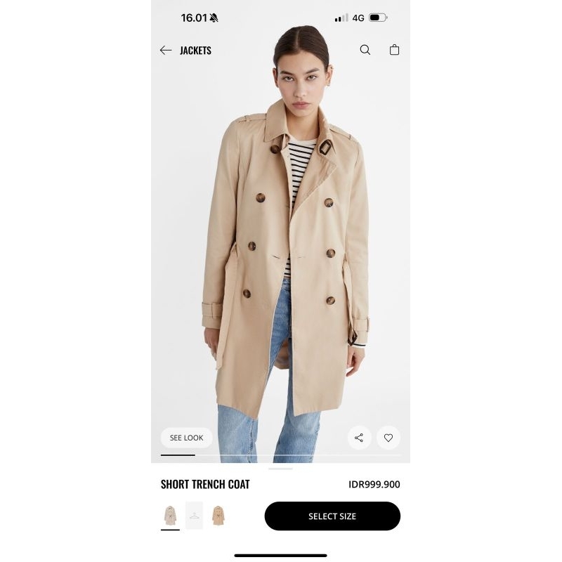 stradivarius trench coat Preloved like new - size M