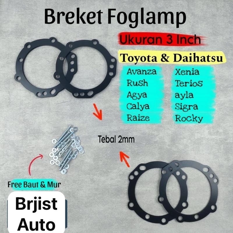 Bracket Foglamp Toyota Breket Foglamp Universal Toyota Daihatsu 3 inch Dudukan Foglamp Biled  Avanza