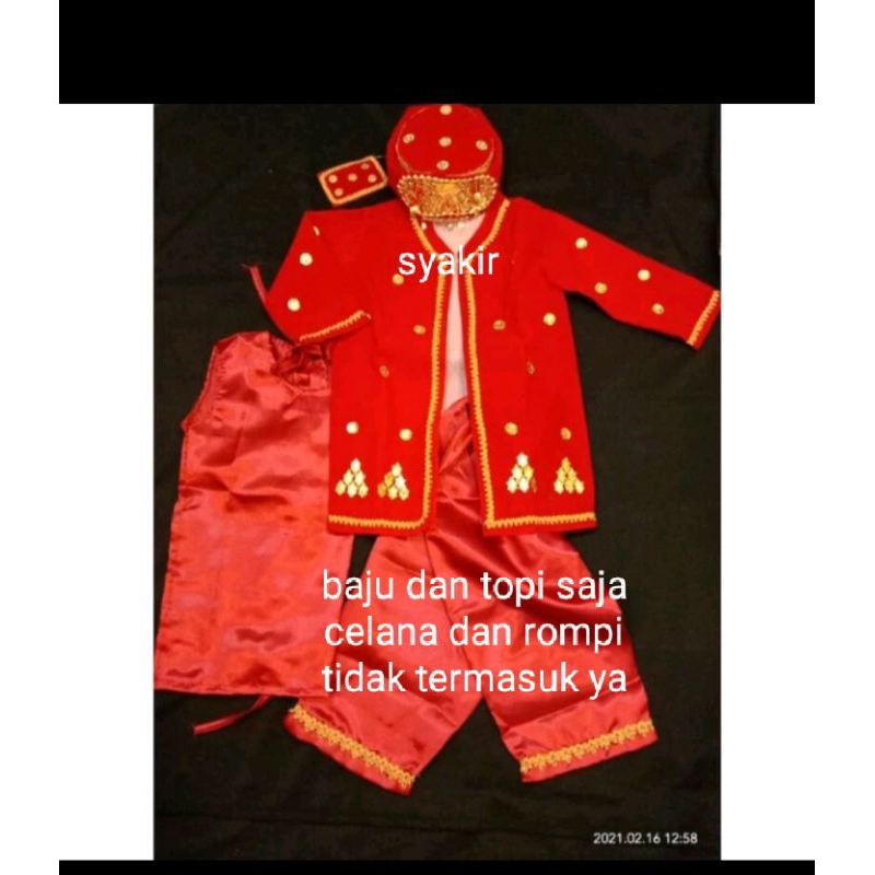 baju dan topi anak sunat TK