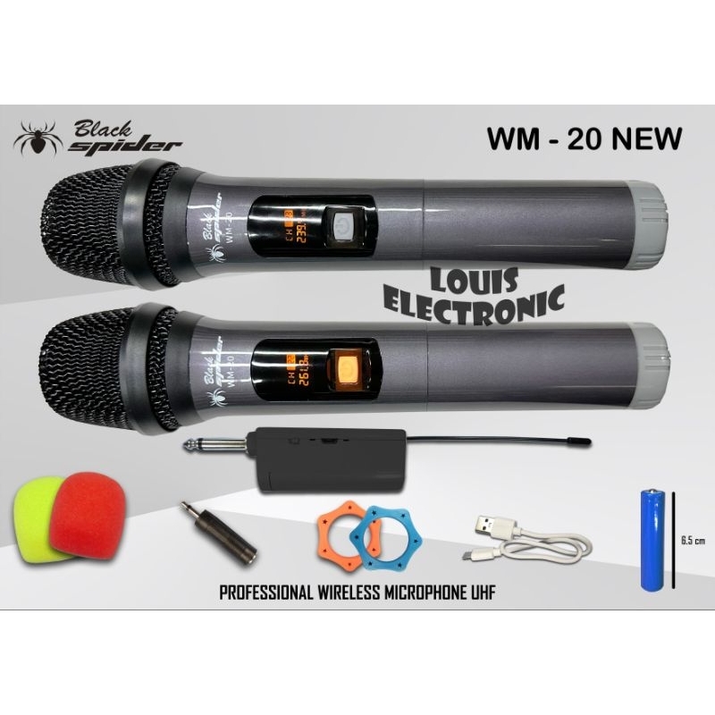 Mic Microphone Wireless Black Spider WM20 NEW WM-20 WM 20 ORIGINAL