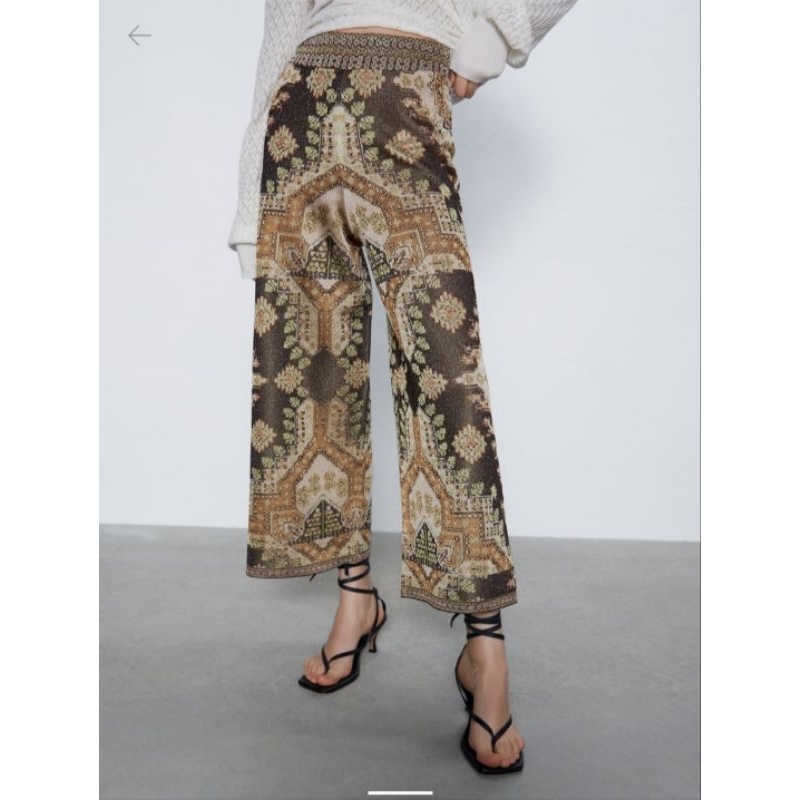 KULOT ZARA VINTAGE ETNIK, Celana Kulot Zara Jacquard