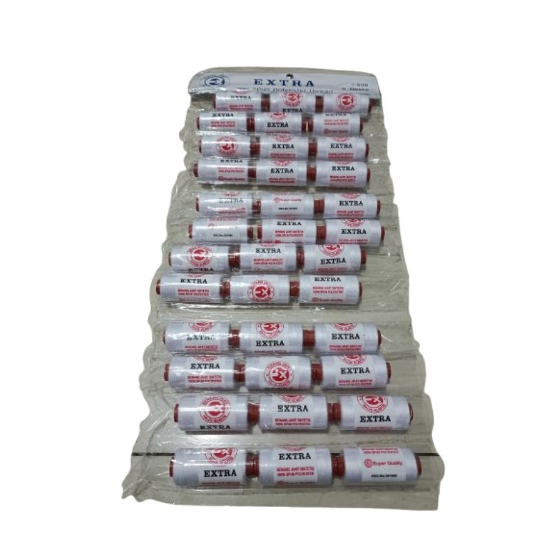 Original Termurah | Benang Jahit Extra Renteng 500 Yard Putih
