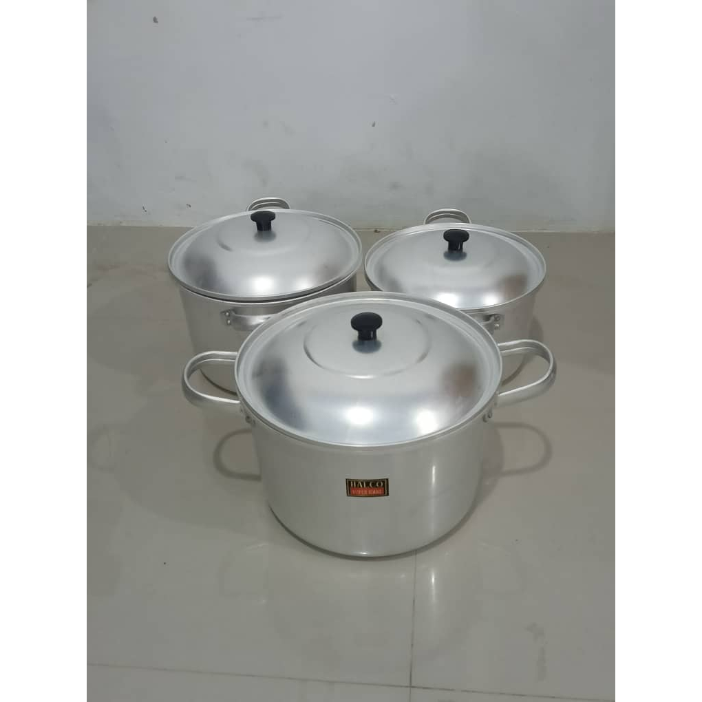A-209 Halco Panci Set Aluminium Tinggi 22/24/26/28 32/34/36/40 Cm Panci Sayur / Panci Kuah / Panci M