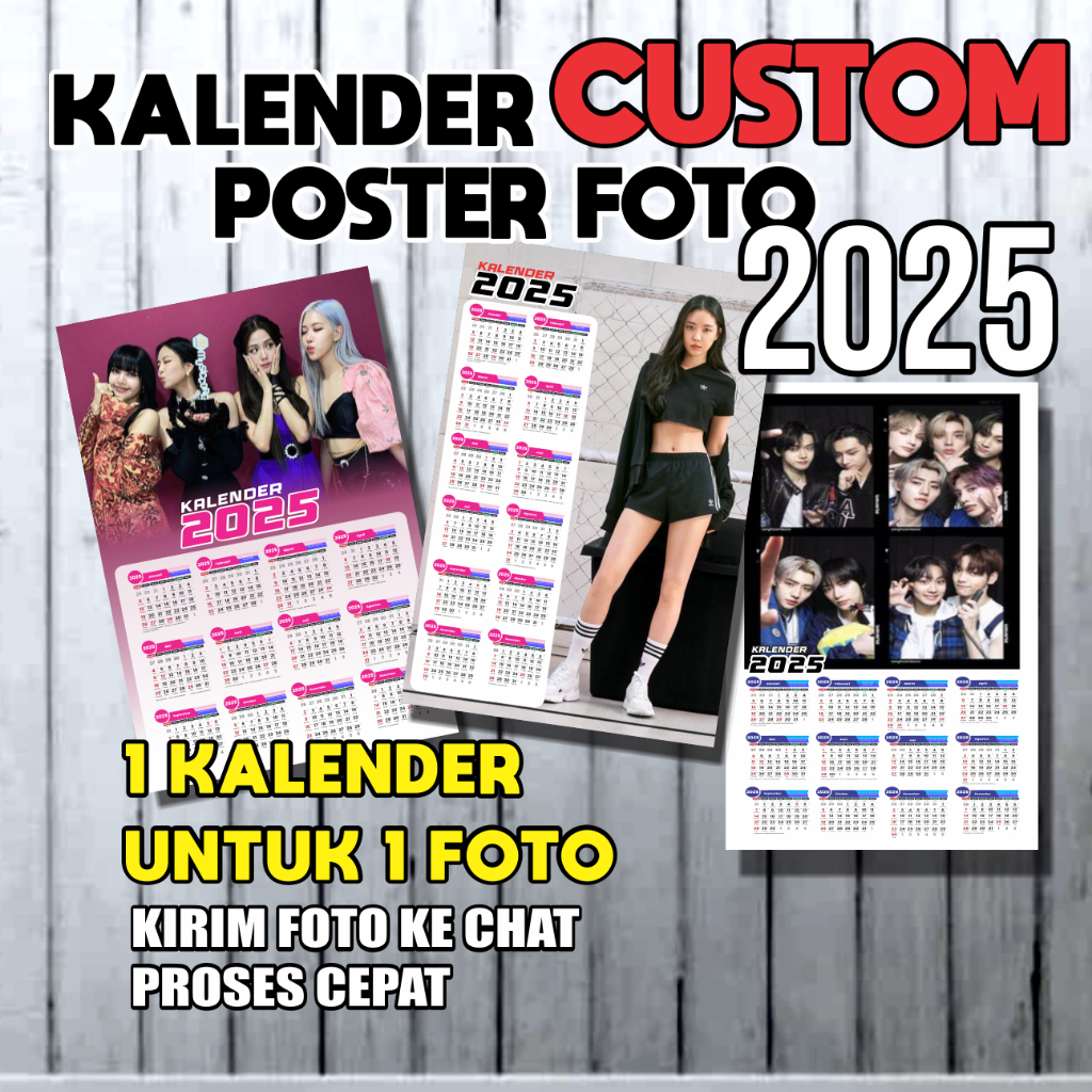 

kalender foto poster 2025 custom foto sendiri