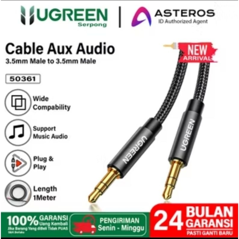 Ugreen 50361 50363 40184 Kabel Nylon Braided Audio Jack 3.5mm Extension - Ugreen Kabel Hifi Aux Male