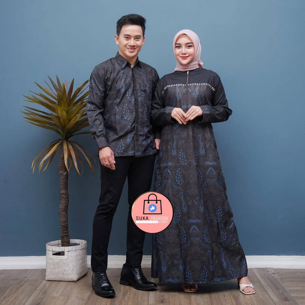 Gamis batik couple gamis batik model kekinian gamis batik kombinasi batik sarimbit batik wanita