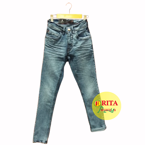 Lee Conti - Celana Slim Fit Jeans Pria DL 12/32 DENIM Celana Panjang Pria Jeans Celana Panjang Jeans