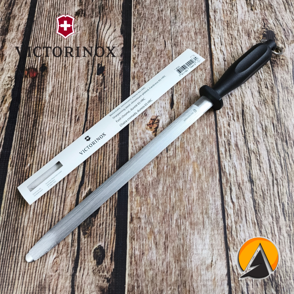 Pengasah pisau sharpening steel victorinox original swiss 30 cm fine cut oval 7.8523