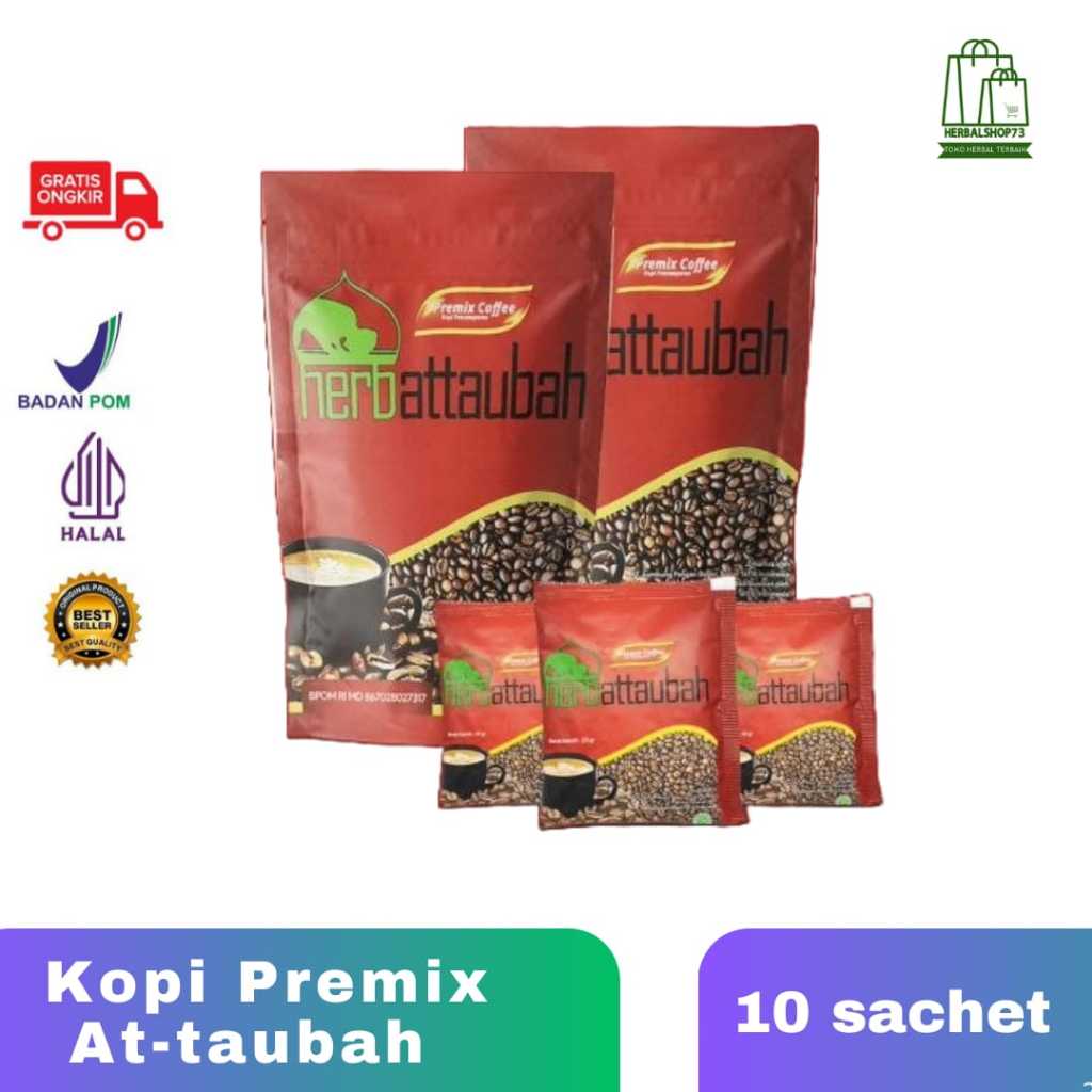 

Kopi Herbal kopi premix AT-TAUBAH isi 10sachet