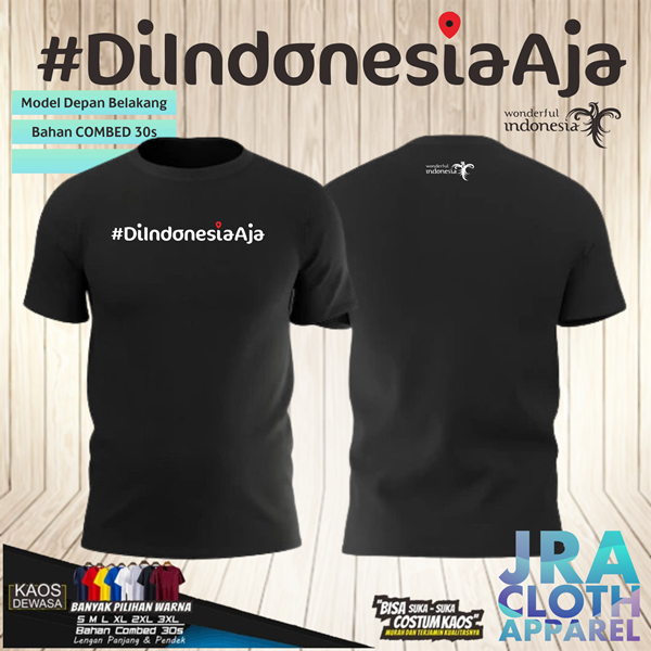 KAOS SHIRT BAJU TRAVEL SOUVENIR WONDERFUL INDONESIA DI INDONESA AJA COMBED