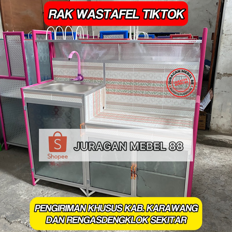 RAK WASTAFEL ALUMINIUM KERAMIK / RAK WASTAFEL KOMPOR CUCI PIRING / RAK WASTAFEL KERAMIK / RAK PIRING