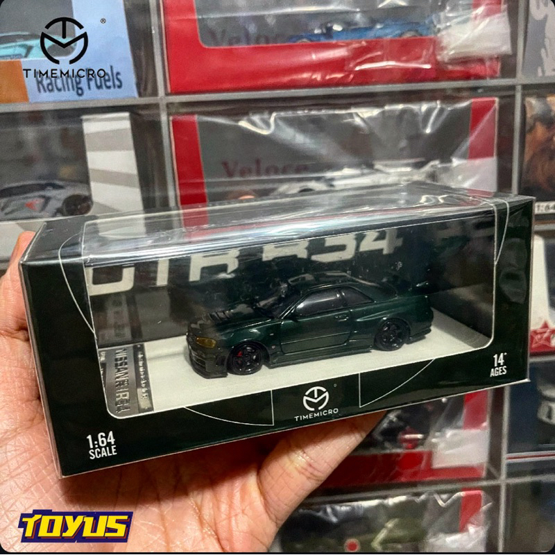 Time Micro - Nissan Skyline GTR R34 Z-Tune Dark Green Open Hood