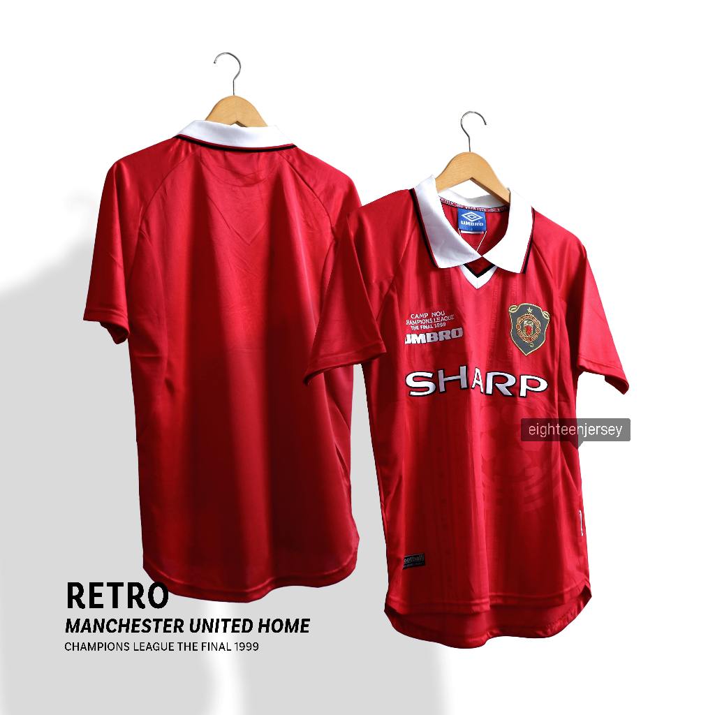 RETRO MU Home 1999 Baju Bola Grade Ori Import