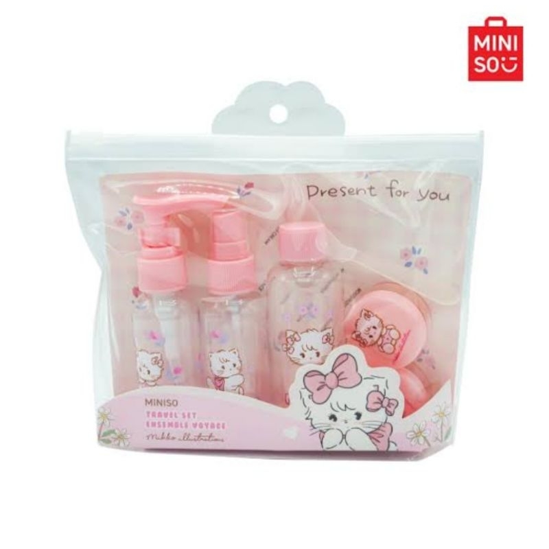 [MINISO TRAVEL BOTTLE] Travel Bottle Set Karakter Mikko Mousse Hello Kitty | Botol Travel Kosmetik &