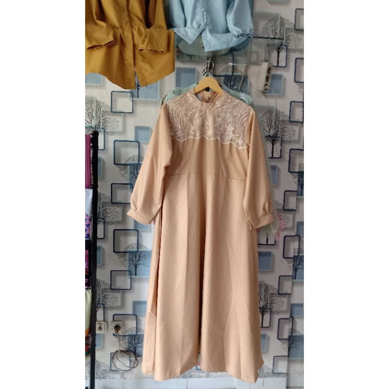 Aisha mocca/Dress Wanita/Gamis Wanita
