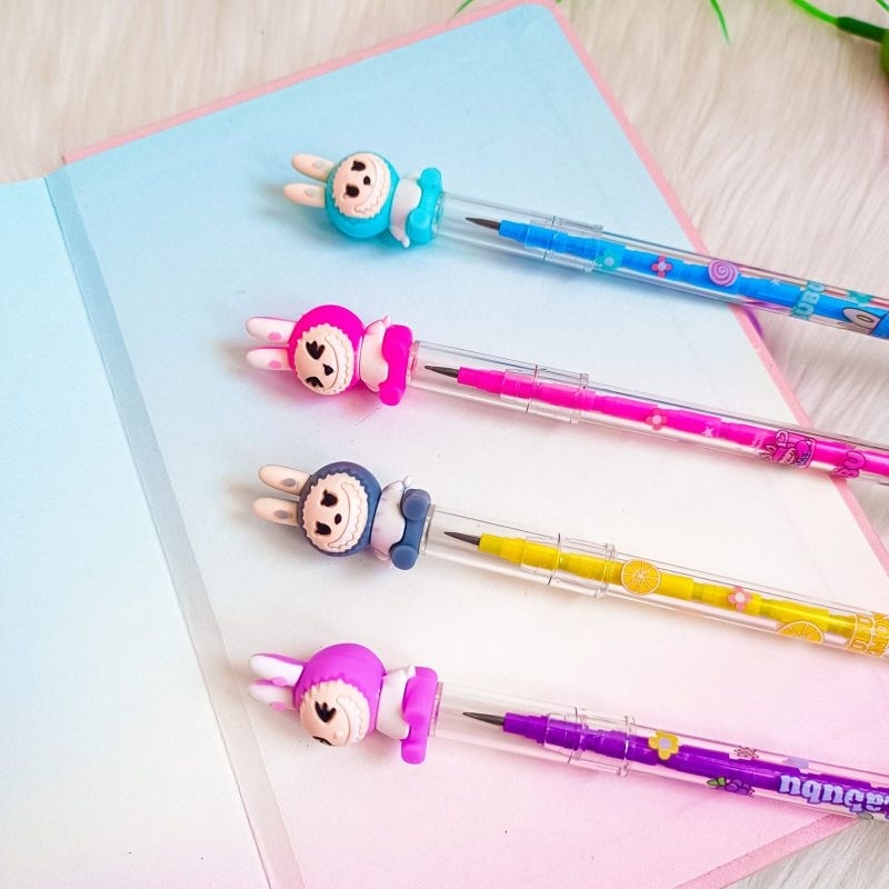 

6PCS PENSIL SUSUN KARAKTER LABUBU PENSIL SUSUN BONEKA LABUBU PENSIL LUCU PERLENGKAPAN SEKOLAH LUCU IMUT