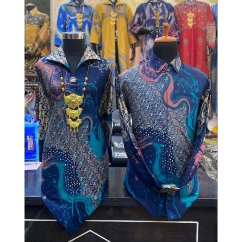 Baju batik Tunik wanita batik pria bahan katun solo full trikot