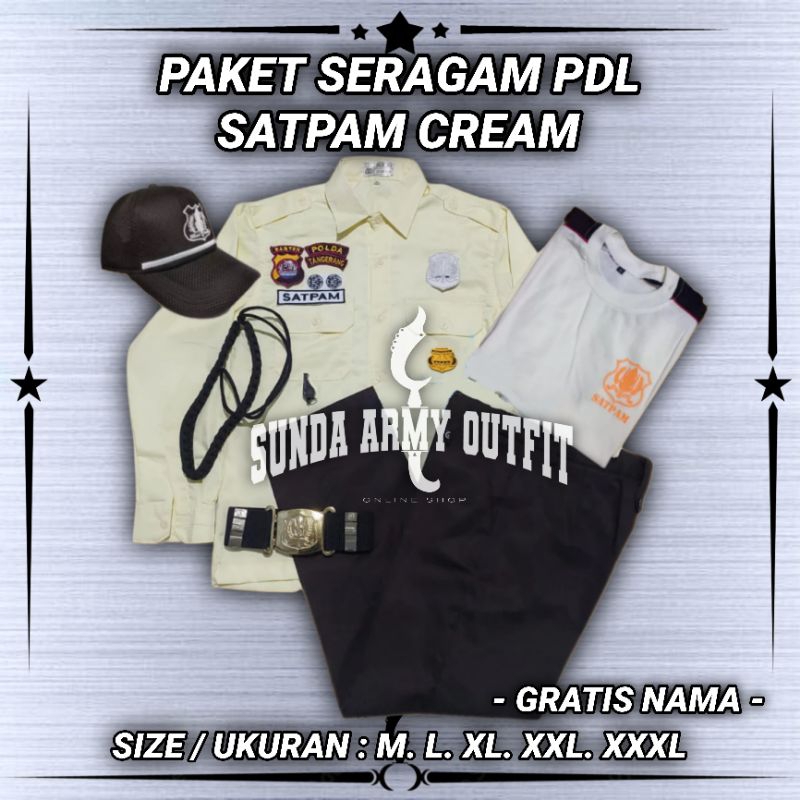 PDL SATPAM KREM SERAGAM PDL SATPAM SERAGAM SECURITY PDL LENGKAP SETELAN TERBARU 2024 SERAGAM SECURIT