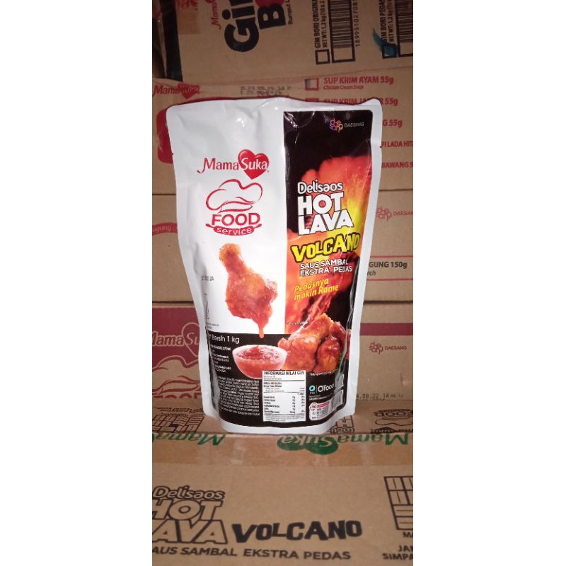 

MamaSuka - Delisaos Saus Sambal Pedas Hot Lava Volcano Derigen 1 pcs @ 1 kg