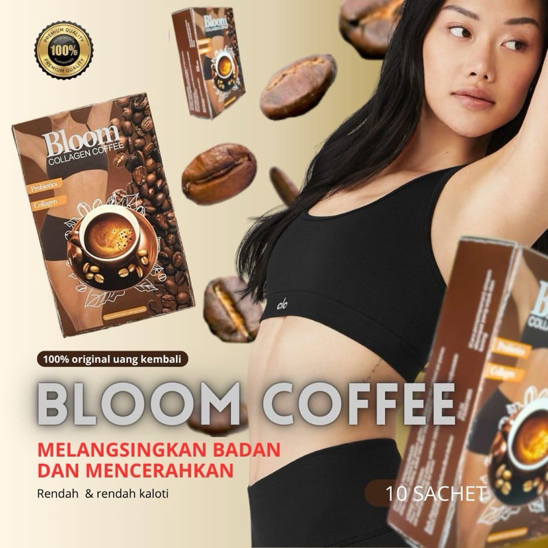 

KOPI BLOOM [ ISI 10 SACHET ] 100gr Bloom Collagen Coffee Instant coffee Original 100% Robusta Collagen Drink Glutathione Slim Detox Detoksifikasi Dan Turunkan Berat Badan Membakar Lemak Kurangi Nafsu Makan