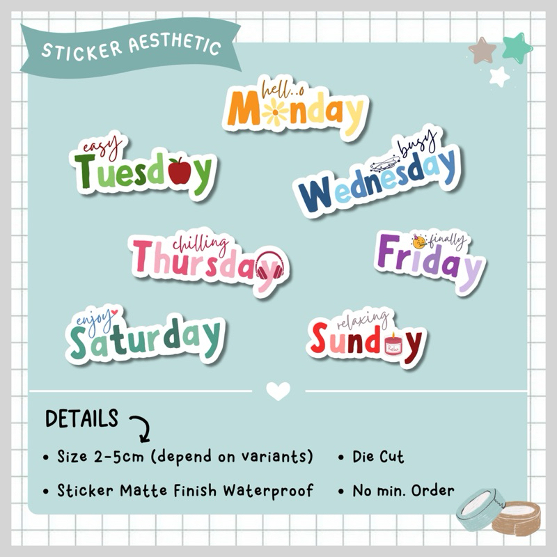 

STICKER AESTHETIC SATUAN / STICKER NAME OF THE DAY / STICKER TUMBLR VINYL WATERPROOF / AS.04